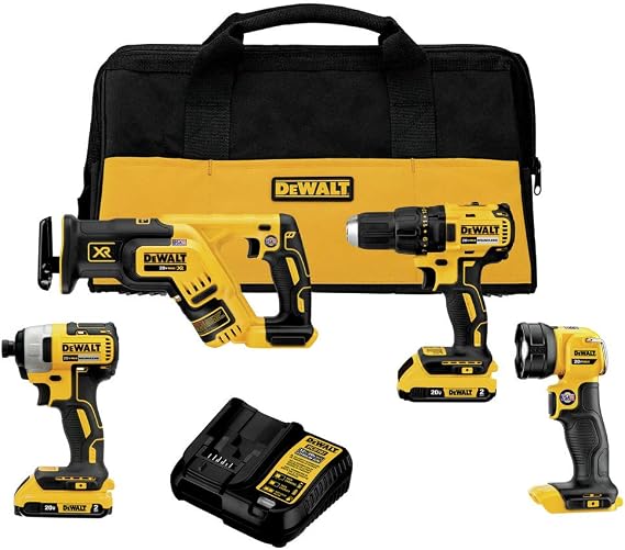 DEWALT 20V MAX Power Tools Combo Kit, Cordless, (2) Batteries, Charger & Bag (DCK476D2)