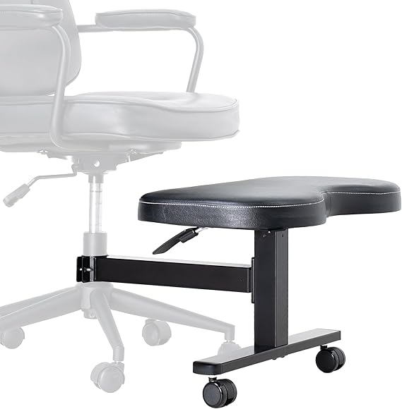 VIVO Height Adjustable Retrofit Footrest for Office Chair, Cushion Attachment Fits 2 inch Cylinders, Cross-Legged Sitting Option, Holds 242 lbs, Black, Chair-REST1