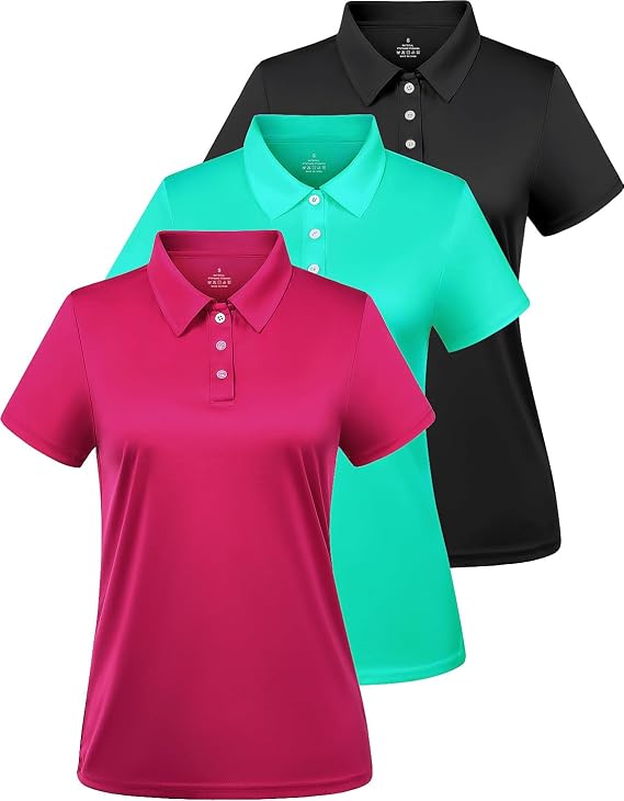Ullnoy Dry Fit Polo Shirts for Women Golf Collared Shirt Short Sleeve