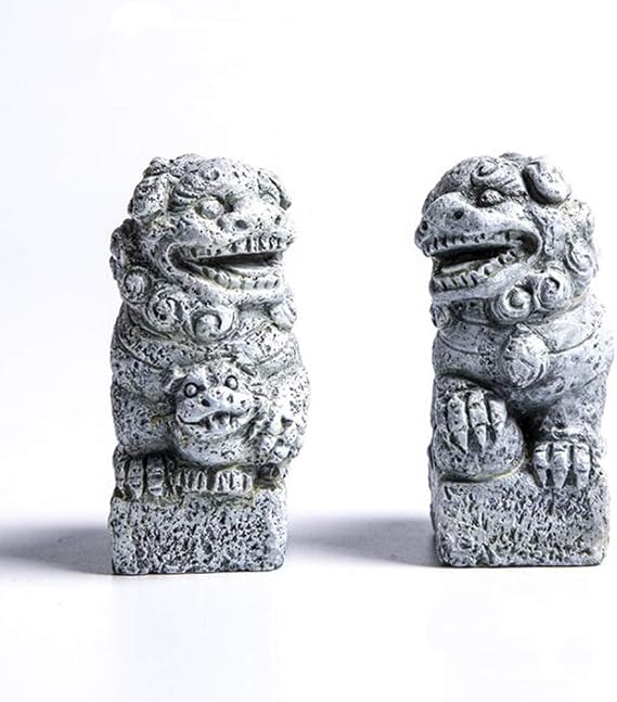 Fish Tank Decorations Aquarium Decoration Mini/Pair Size Ornaments Accessories Fish Hides Asian Garden FengShui Beast Dog Mini