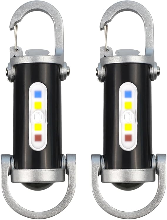 2 pack Keychain Flashlight LED, 1200LM EDC Type-C USB Rechargeable Portable Light With Multiple Modes Waterproof Design For Camping Hiking Outdoor Activities