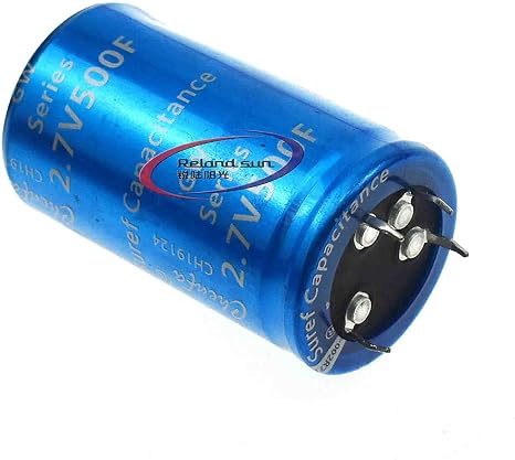 2.7V 500F Farad Capacitor Ultracapacitor 500 Capacitance Vehicle Rectifier Low ESR Super Capacitor High Frequency for Car (2.7V 500F-4 Feet)