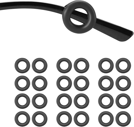 Glasses Ear Cushion, Glass Holder, Ear Grips Anti Slip Silicone Temple Tips Sleeves for Eyeglasses Sunglasses, Ear Hooks, Eyewear Retainers (Black,12Pairs)