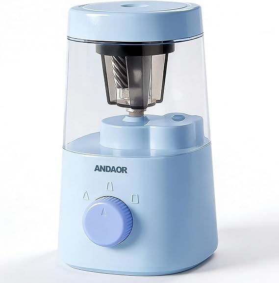 Electric Pencil Sharpener Portable,Professional Automatic Pencil Sharpener,3 Sharpening Settings,Helical Blade10000 Times,6-8mm Diameter Pencils,Classroom/Office/Home