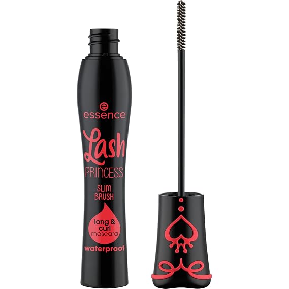 essence Lash Princess Slim Brush Long & Curl Waterproof Mascara (Pack of 1) | Long-lasting Lengthening & Curling for Straight Lashes & Lower Lashes, No Clump, Smudge-Proof, Vegan, Cruelty Free
