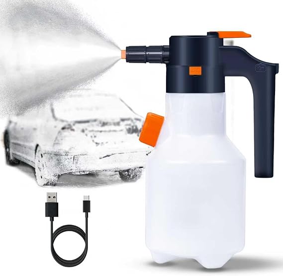 Electric Foam Sprayer 2L, Pressurized Sprayer for Home, Garden and Car Beauty and Cleaning