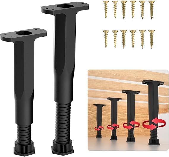 Adjustable Height Center Support Leg for Bed Frame,Bed Center Slat Support Leg (7~13.5 （2PCS）)