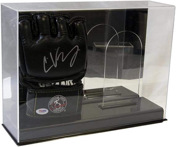 New Double UFC Glove Display Case | Baseball Display Case With Mirrored Back & Stand | UV Protection & Sturdy Base | Made of Crystal-Clear Acrylic