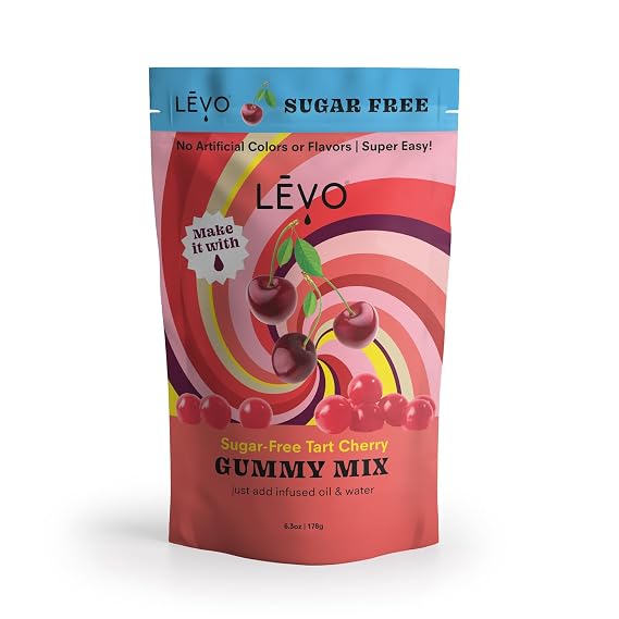 LEVO Gummy Mix - Tart Cherry (Sugar Free) - Make Your Own Infused Gummies - Each Bag Makes 64 Gummies - 1 Pack