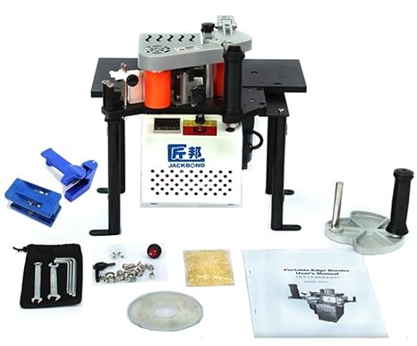 CGOLDENWALL JBT102B Woodworking Wood PVC Portable Edge Banding Machine Double Glue Cover Hand held Portable Edge Bander Wood Portable Edge Banding Machine Edge Banding Trimmer
