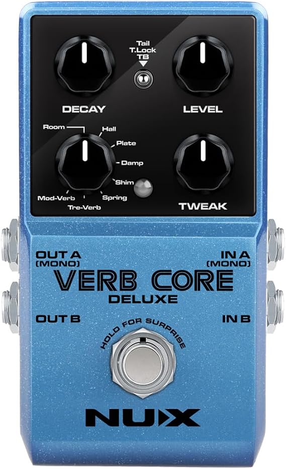NUX Verb Core Deluxe Reverb Pedal, 8 Reverb Types in a Compact Enclosure, Toggle switch,Footswitch & FS Indicator, Freeze Function,True-bypass Or Buffer-bypass,Kill Dry