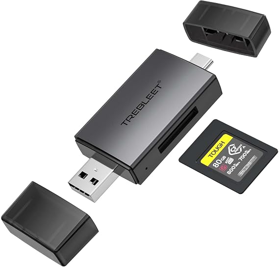 CFexpress Type A Card Reader, USB 3.2 Gen 2 10Gbps, USB A & C Port, Compatible with Sony Alpha 1/a7S III/7 IV A7M4/ FX3/ FX6