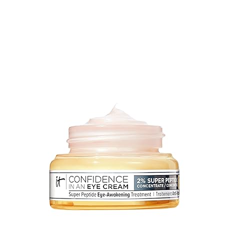 IT Cosmetics Confidence in an Eye Cream Anti-aging Peptide Moisturizer | Anti-aging Undereye Cream for Crow's Feet, Dark Eye Circles, Lack of Firmness + Dryness, 48HR Hydration, 2% Super Peptide