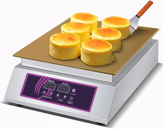 Commercial Non-Stick Souffle Maker Machine 60-240℃, Control Electric Muffin Maker, for Restaurants, Dorayaki Machine with Copper,DIY Delicacy Cafes Shops - 6mm Thick Non-Stick Griddle 1head