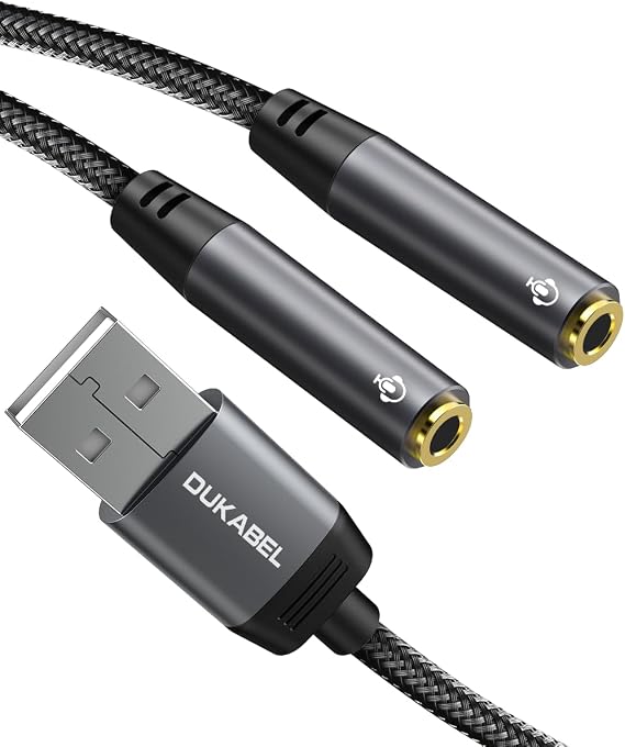 USB Audio Splitter Cable with Dual TRRS 4 Pole Jacks for PC, PS4, PS5-30CM | USB to Dual TRRS Splitter Adapter, Mic-Supported, for PC, Laptop, Mac, Desktops, Linux, PS4, PS5 and More