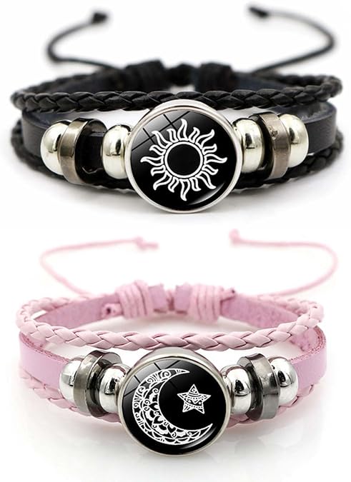Luminous Sun and Moon Bracelets for Couples Luminous Braided Bff Bracelets Couple Bracelet Love Gift for Him & Her