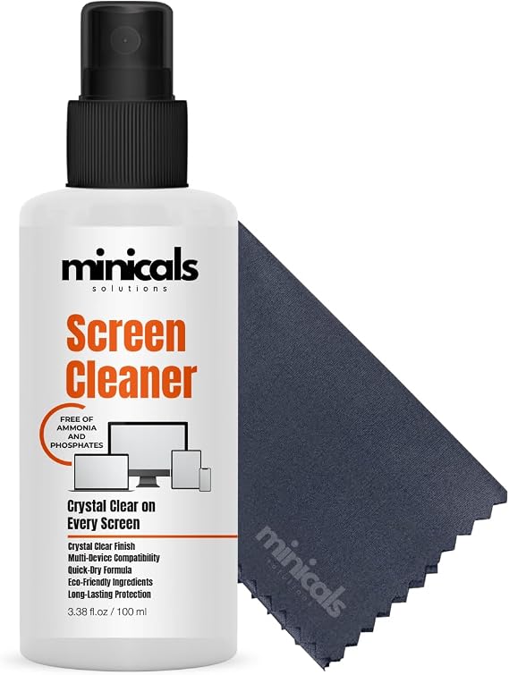 Telefon, Tablet ve Bilgisayar için Ekran Temizleyici Sprey & Mikrofiber Bez (100ml)