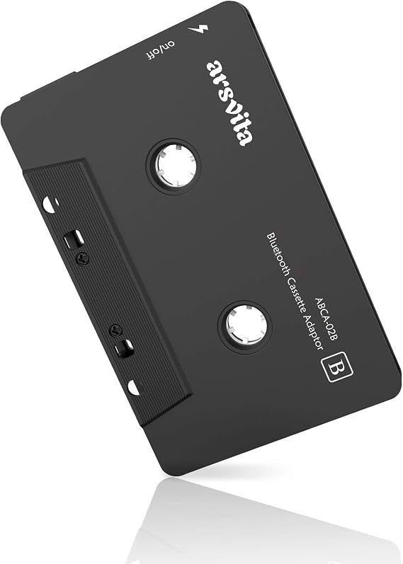 Arsvita Car Audio Bluetooth Wireless Cassette Adapter, Black | Tape Player Bluetooth 5.0 Cassette Aux Adapter
