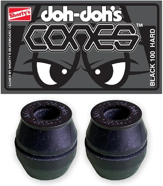 Kata Skateboarding Shorty's Skateboard Bushings Doh Doh's Cones with Washers Black 100A Hard