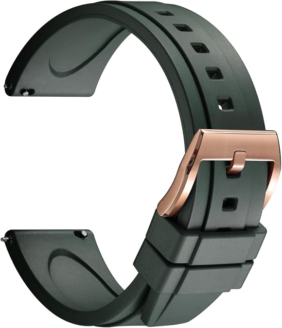FKM Rubber Watch Bands, Quick-Release Watch Straps Replacement Waterproof