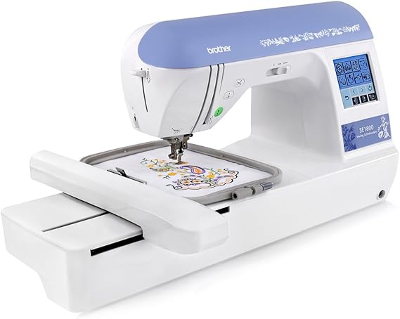 Brother SE1800 Sewing and Embroidery Machine with 136 Built-in Embroidery Designs, 6 Fonts, 184 Sewing Stitches, 5x7 Embroidery Field, Built-in Memory, 11 Sewing Feet, Including Machine Case