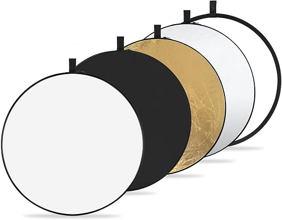 K&F CONCEPT 5-in-1 Light Reflector, 22" (56cm), Collapsible & Portable