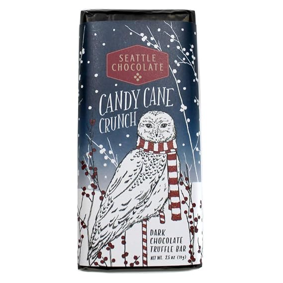 Seattle Chocolates, Bar Candy Cane Crunch, 2.5 Ounce
