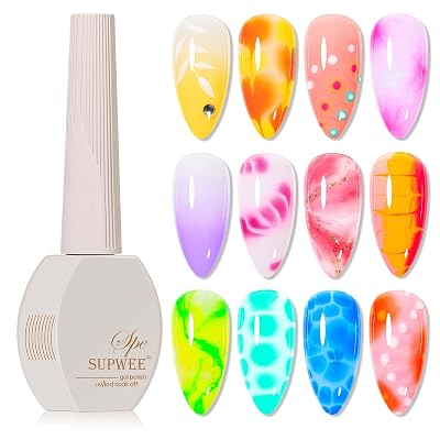 Clear Blooming Gel Nail Polish, 15ml Blossom Nail Gel Polish for Spreading Effect Marble Nail Polish Art Polish Soak Off UV LED Lamp Gift for Mothers Day