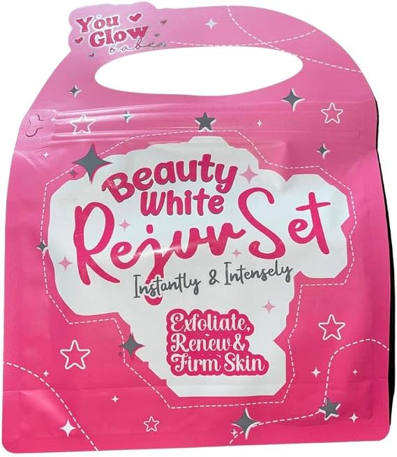 Beauty White Skincare Set, 4 Piece Set Rejuve Cream, Facial Toner, Sunscreen, Soap