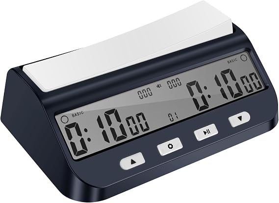 Digital Chess Clock Timer, 5 in 1 Multifunction Modes Basic, Delay, Bonus, BYO YOMI, and Count Up, Portable Competition Chess Clock, Professional Board Game Timer Not Included AA Battery