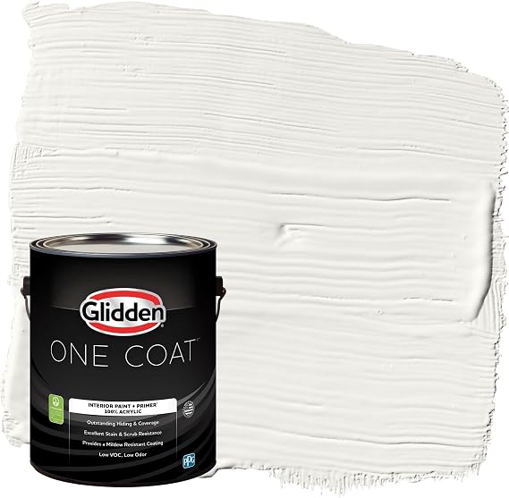 Glidden One Coat 1 gal. Commercial White/White Eggshell Interior Paint with Primer