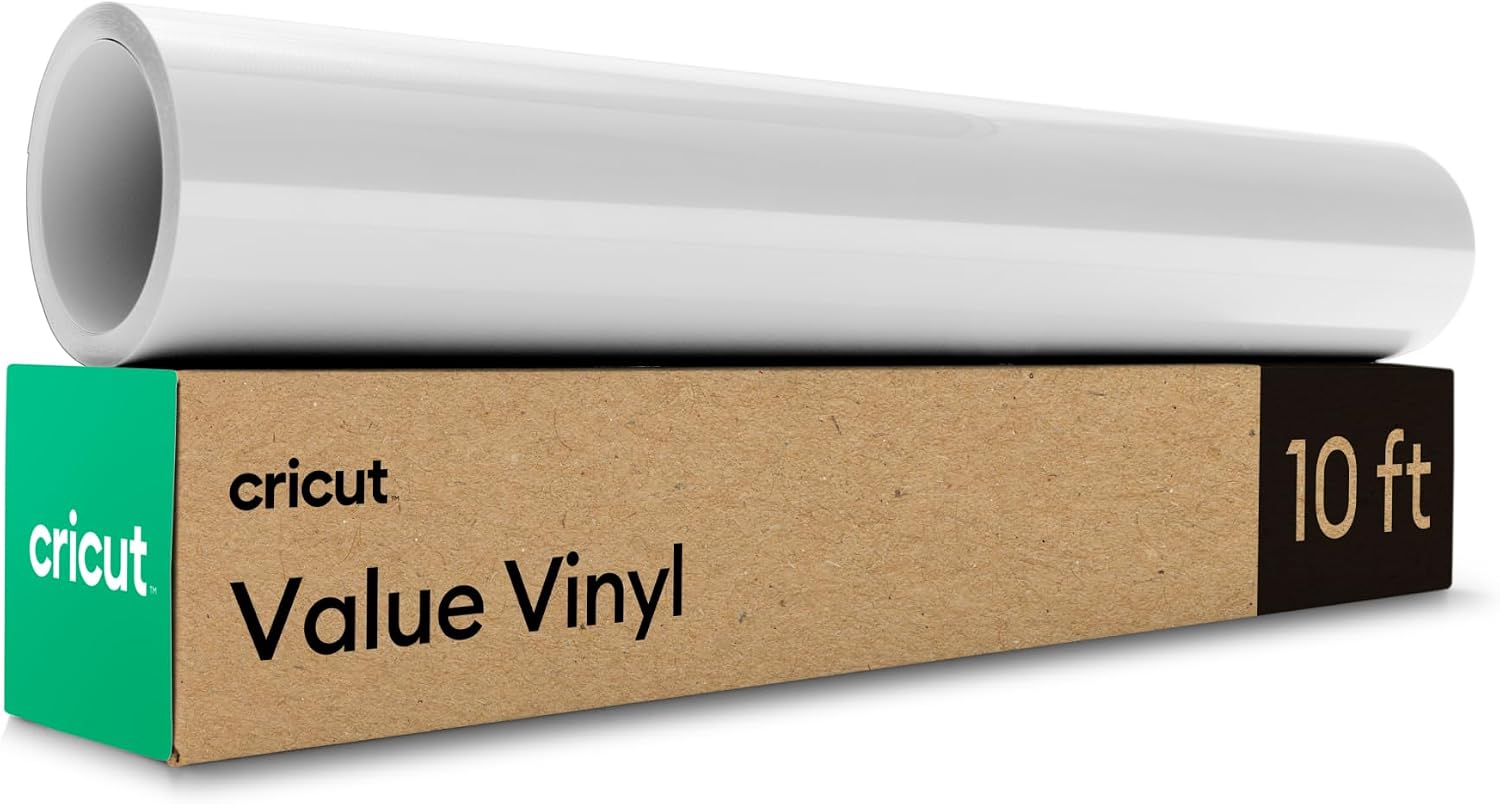 Cricut Value Vinyl | 30.5 cm x 3 m 12" x 10 ft | Self Adhesive Permanent Vinyl for All Cricut Cutting Machines | White