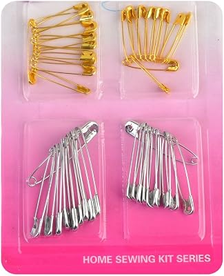 eZthings Safety Pins Set for Arts and Sewing Crafts Gold and Silver