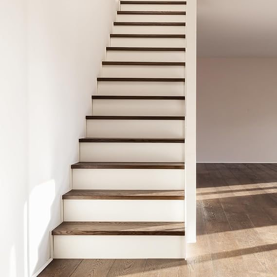 funlife Peel and Stick Stair Risers Stickers for Steps, Pure White, 10 Strips