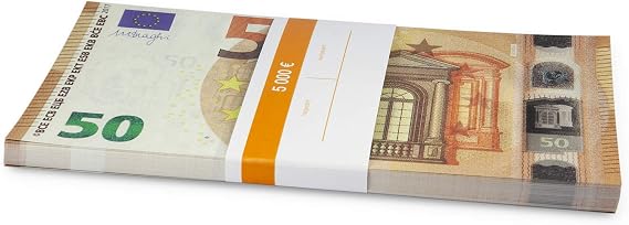 Litfax GmbH €50 Euro banknote approx. 180 x 97 mm banded Pack of 75 (10 packs)