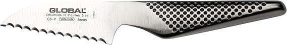 Global GS-9-3 inch, 8cm Serrated Tomato Knife, 3", Silver