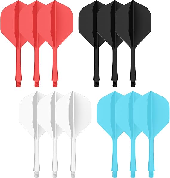 12Pcs Integrated Dart Shafts & Flights - 2BA Anti-Falling Design, Professional Darts Accessories
