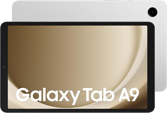 Samsung Galaxy Tab A9 Android Tablet, 64GB Storage, 4GB Ram, Large Display, Rich Sound, Silver, (UK Version)
