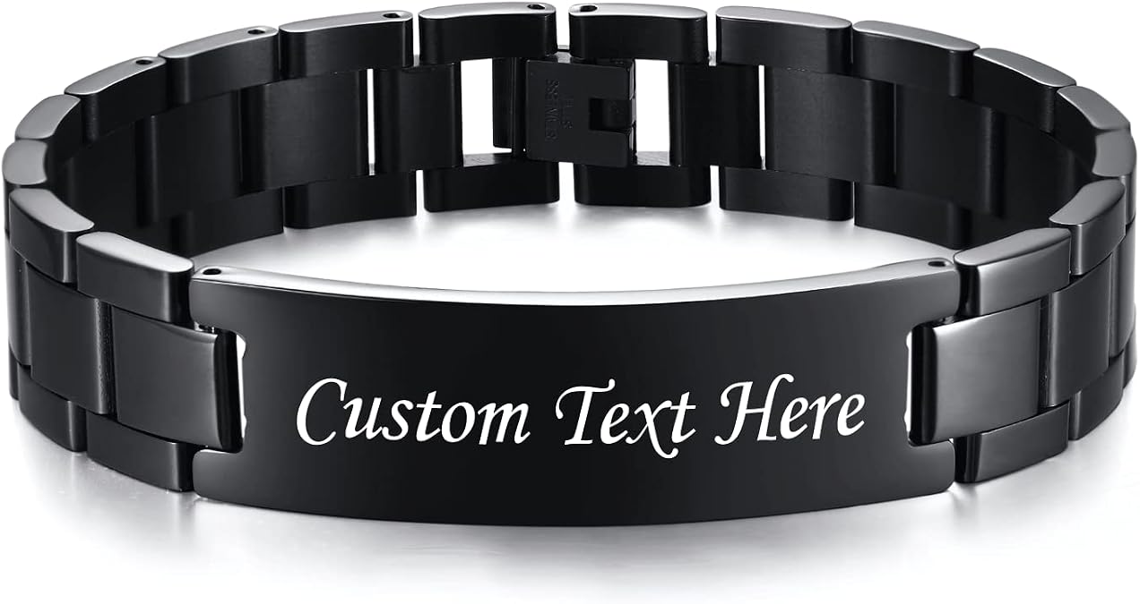 VNOX Christian Bracelet for Men Personalized Bible Verse Stainless Steel Chain Bracelet Inspirational Gift for Men,Adjustable