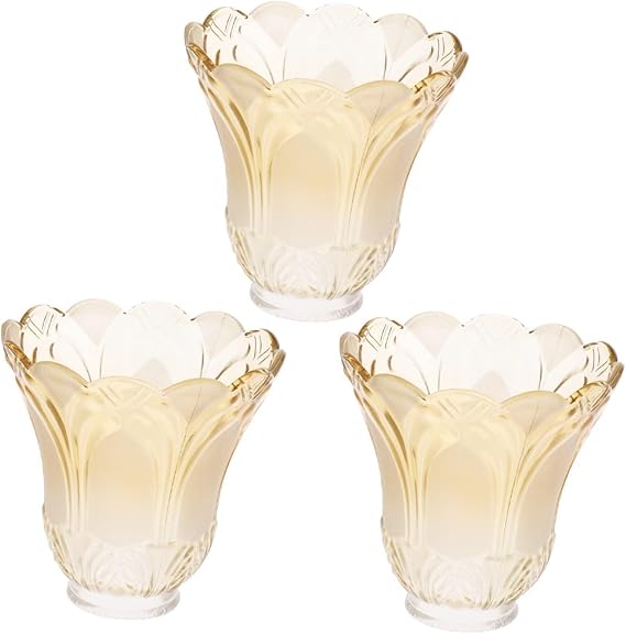 3X Ceiling Fan Chandelier Frosted and Clear Glass Light Lamp Shade Replacement
