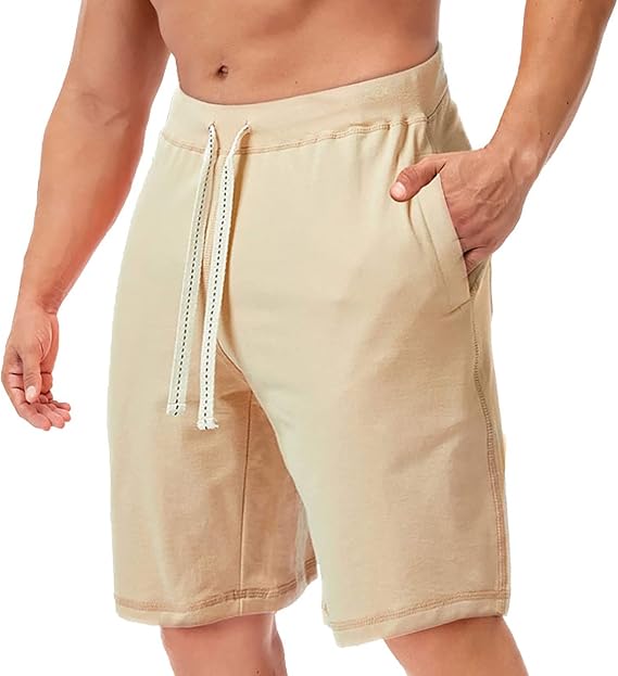 Mens Hipster Casual Shorts Chino Stretch Flat Front Shorts with Drawstring