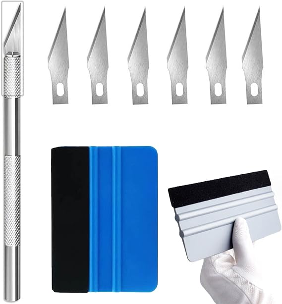 9PCS Car Vinyl Wrap Tool Kit,Vinyl Wrap Tools,Wallpaper Kit Wrap Vinyl for Cars,Window Film Tint Trimming Application Tool Kits,for Car Wrapping,Wallpaper,and Window Film