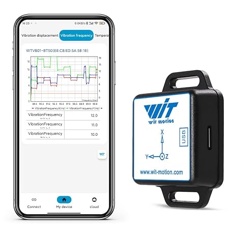 9-Axis Offline Accelerometer Data LoggerWT901SDCL-BT50 Bluetooth 5.0 Remote Reading SD Card Accelerometer, 9-axis Gyroscope+Angle(XY 0.05)+Magnetometer, MPU9250 200Hz Inclinometer with 16G SD Card