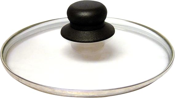 BAUMALU - Glass lid with stainless steel rim - Steam outlet - Bakelite knob