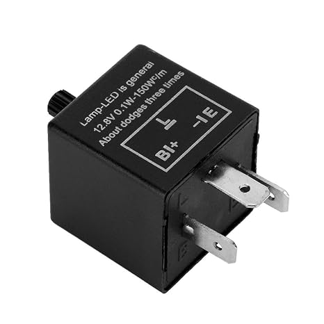 Relay 12v, Flasher Relay 3 Pin Adjustable Led Flasher Relay Blinker Relay for LED Lights Fix for Electronic Car Motorcycle Bike Installing LED Turn Bulbs Indicator