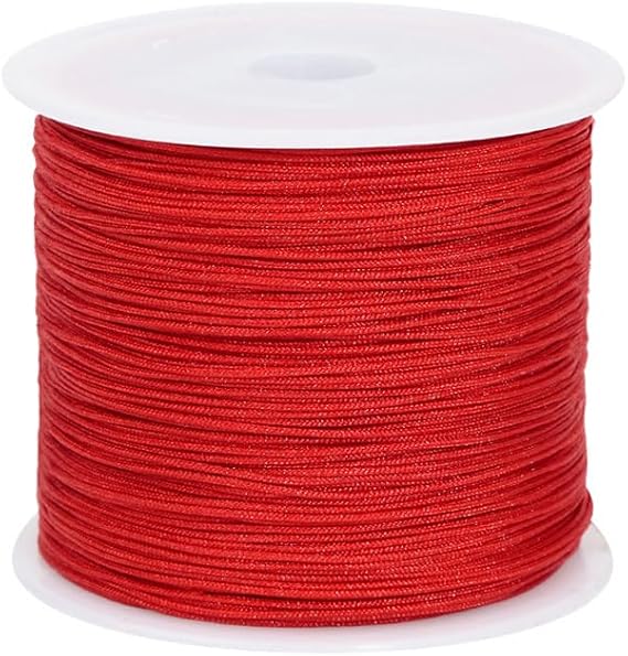 0.8mm Nylon Cord, Trim Thread for Chinese Knotting,Necklaces,Jewelry Making,Macrame,Beading,Bracelets 110 Yards (Red)