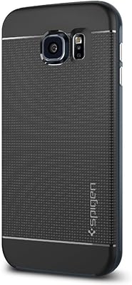 Spigen Neo Hybrid Galaxy S6 Case with Flexible Inner Protection and Reinforced Hard Bumper Frame for Galaxy S6 2015 - Metal Slate