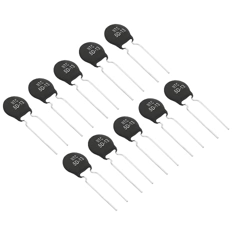 PATIKIL NTC Thermistors Resistors, 10Pcs 5 Ohm NTC 5 D-13 High Sensitivity Current Limiter Temperature Sensor for Measuring Temperature Black