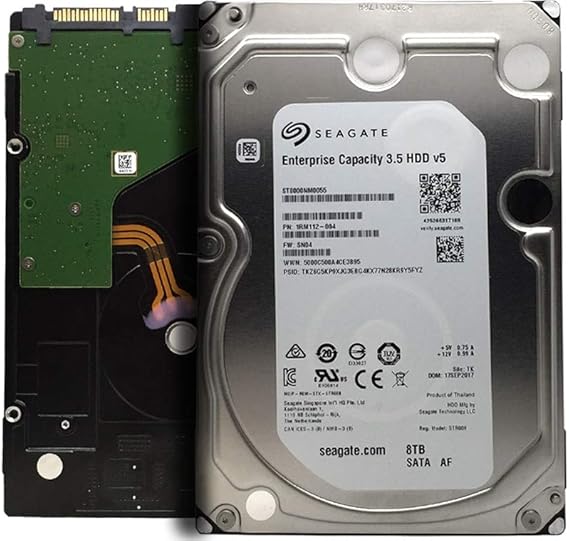 Seagate Exos 7E8 8TB Enterprise Capacity HDD - 7200 RPM, 256MB Cache, SATA III 6 Gb/s Interface, 3.5" Internal Hard Drive, Crypto Chia Mining - ST8000NM0055