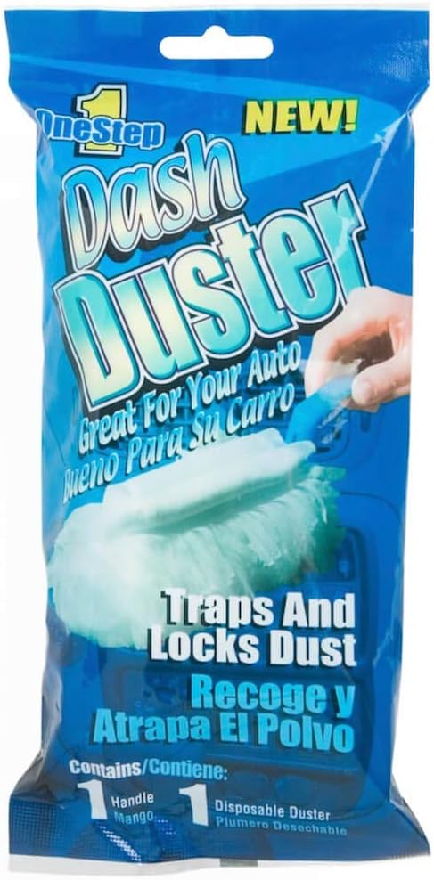 COMPAC Home Car Duster | Disposable Duster with Foldable Handle | Multifunctional Dash Duster for Car Interior & Exterior | Dusting Tool for Console, Leather Seats, Home and Kitchen - White